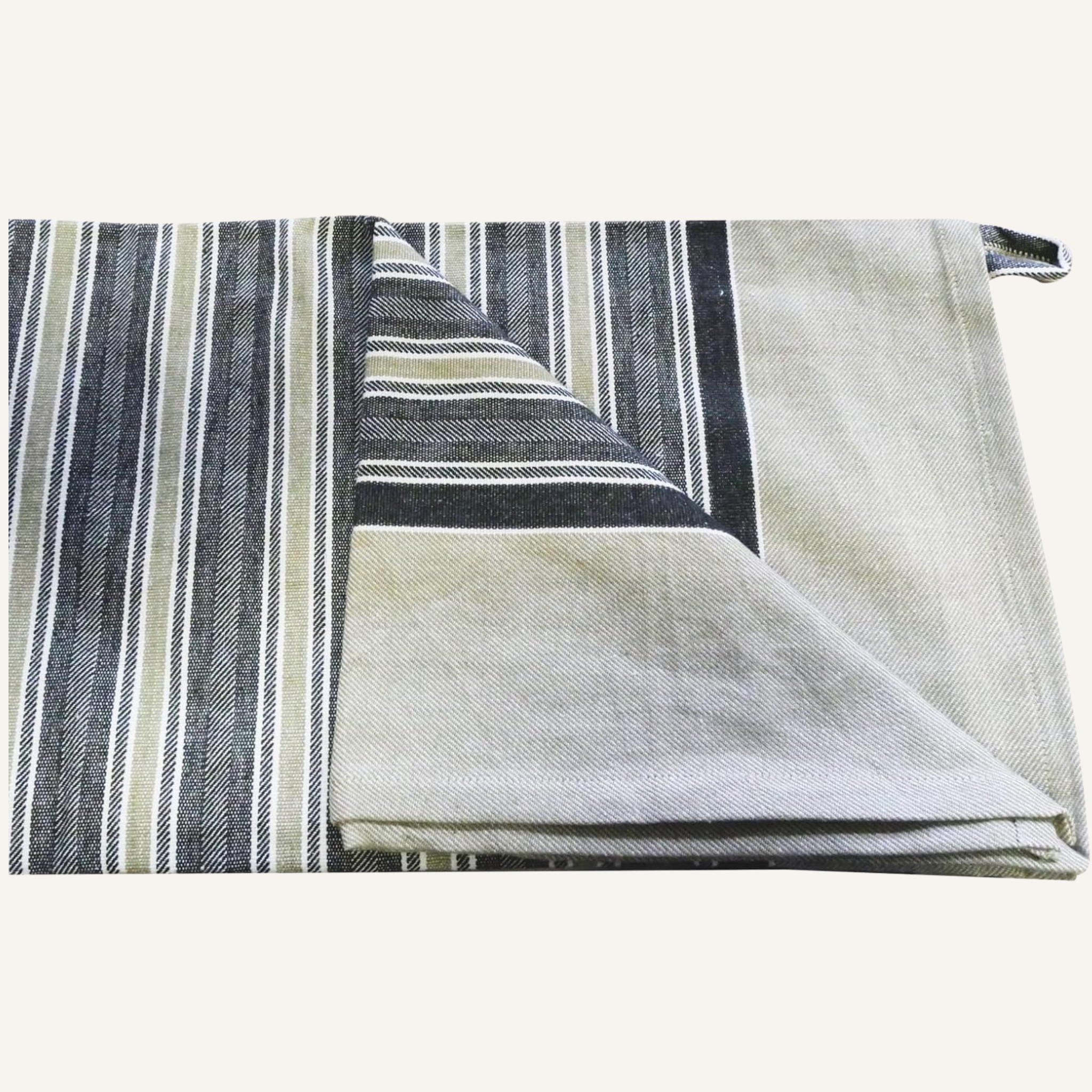 4living Sauna Sitztuch Liegetuch dunkel gestreift - 150 x 50cm