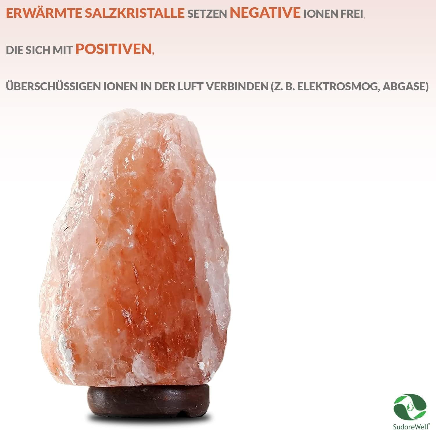 Salzkristall Lampe "Natur" in Rosa - 3-4kg