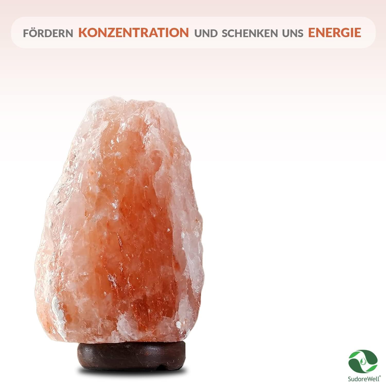 Salzkristall Lampe "Natur" in Rosa - 1,5-2kg