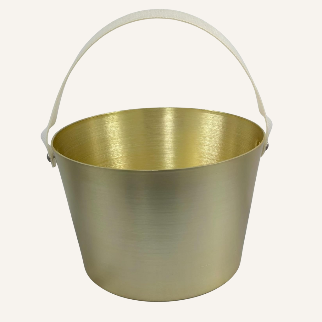 Saunaeimer aus Aluminium - Champagner mit flexiblem Tragegurt