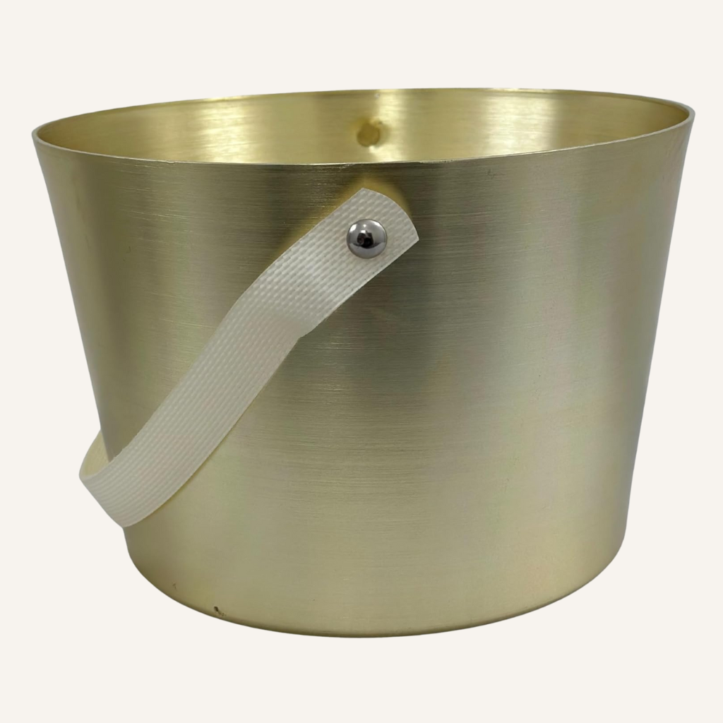 Saunaeimer aus Aluminium - Champagner mit flexiblem Tragegurt