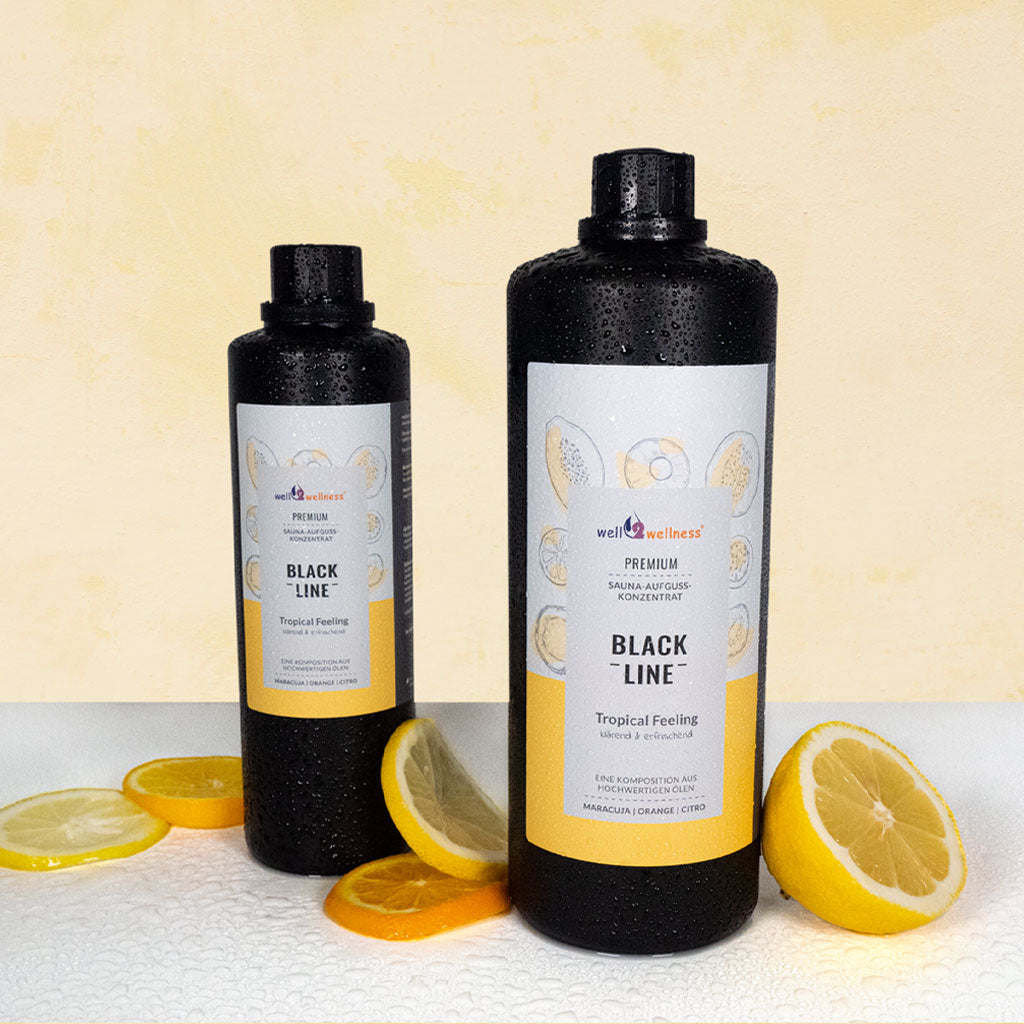 well2wellness® Black-Line Saunaaufguss Tropical Feeling - 500ml / 1000ml