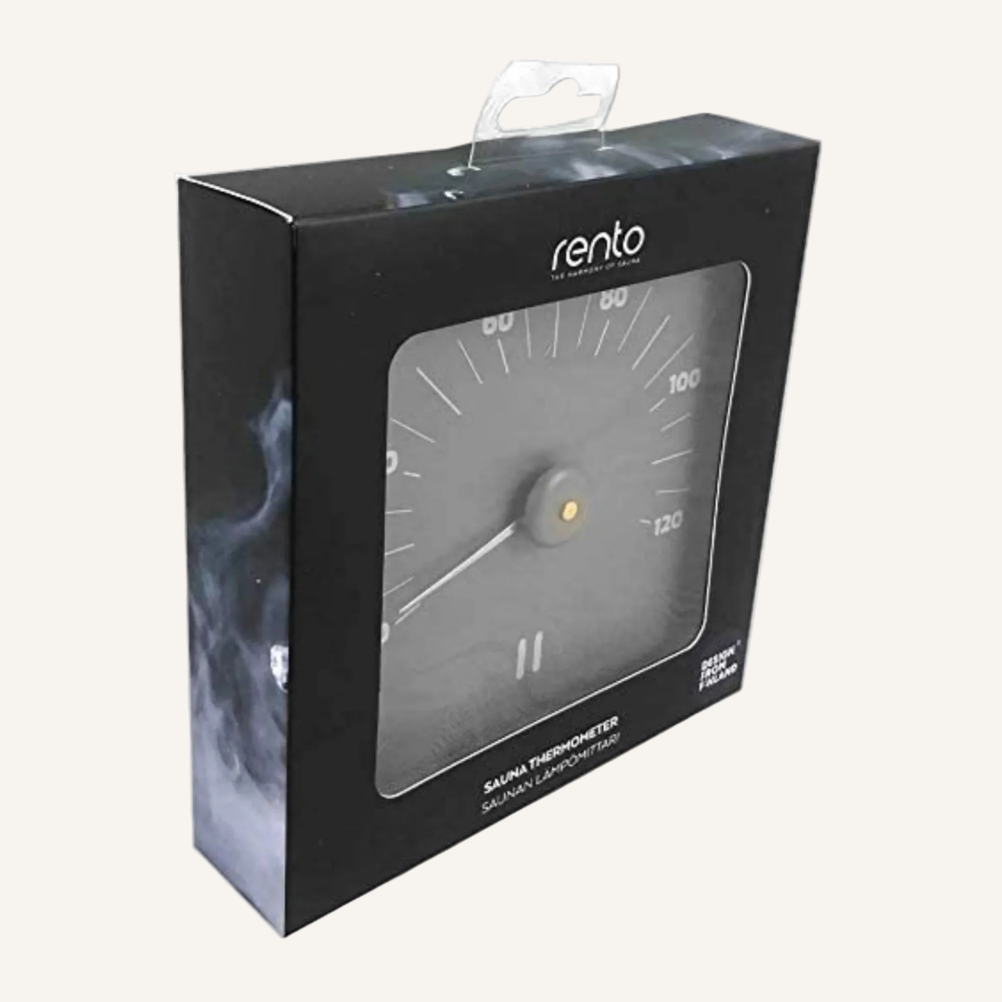 Rento Sauna Thermometer graues Aluminium
