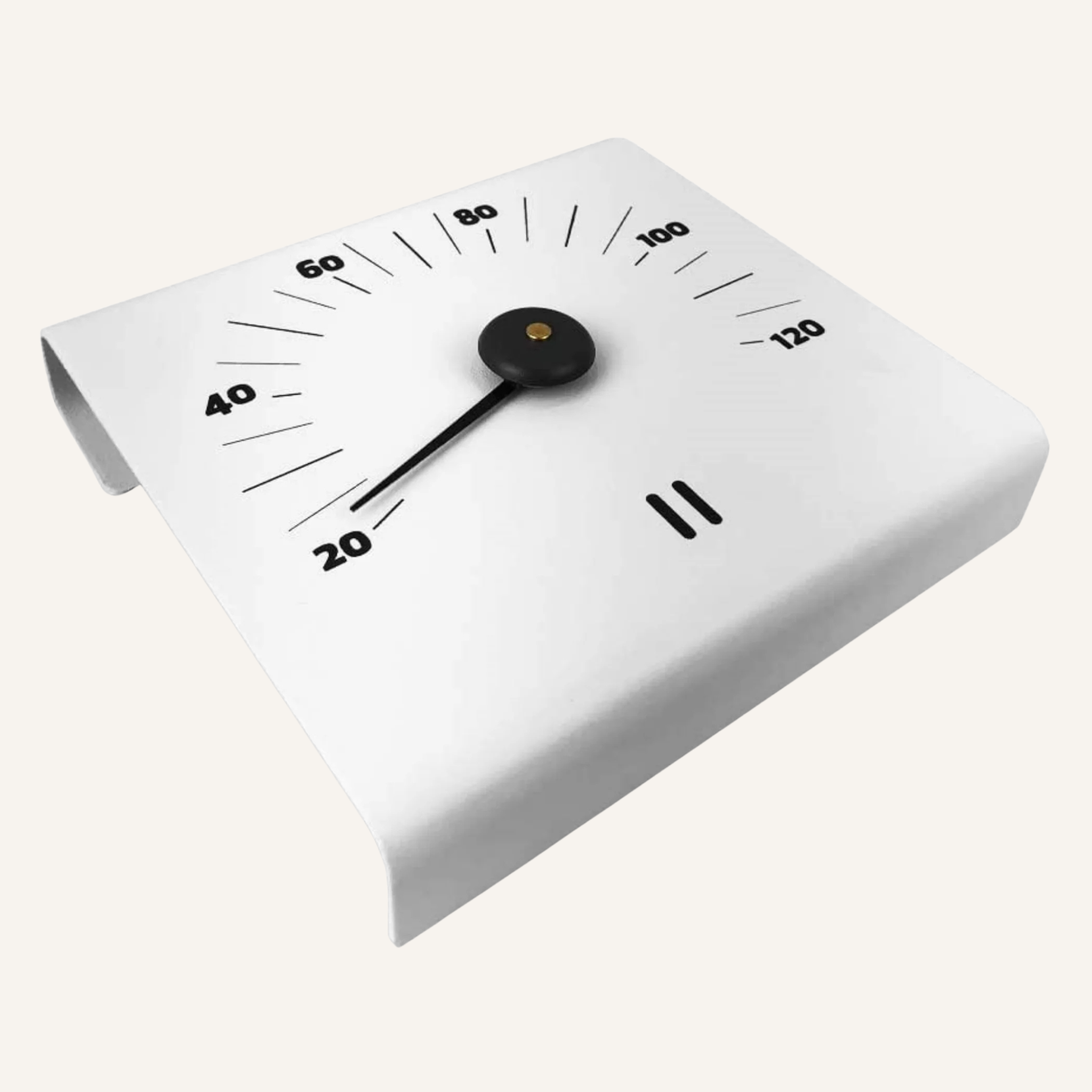 Rento Sauna Thermometer eckig aus Aluminium weiß
