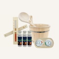 Sauna Starter-Set aus Kiefernholz inklusive 3 x Saunaaufguss freie Duftwahl