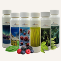 well2wellness® Saunaaufguss Set 6 x 125 ml "Die Topseller" + 10g Mentholkristalle