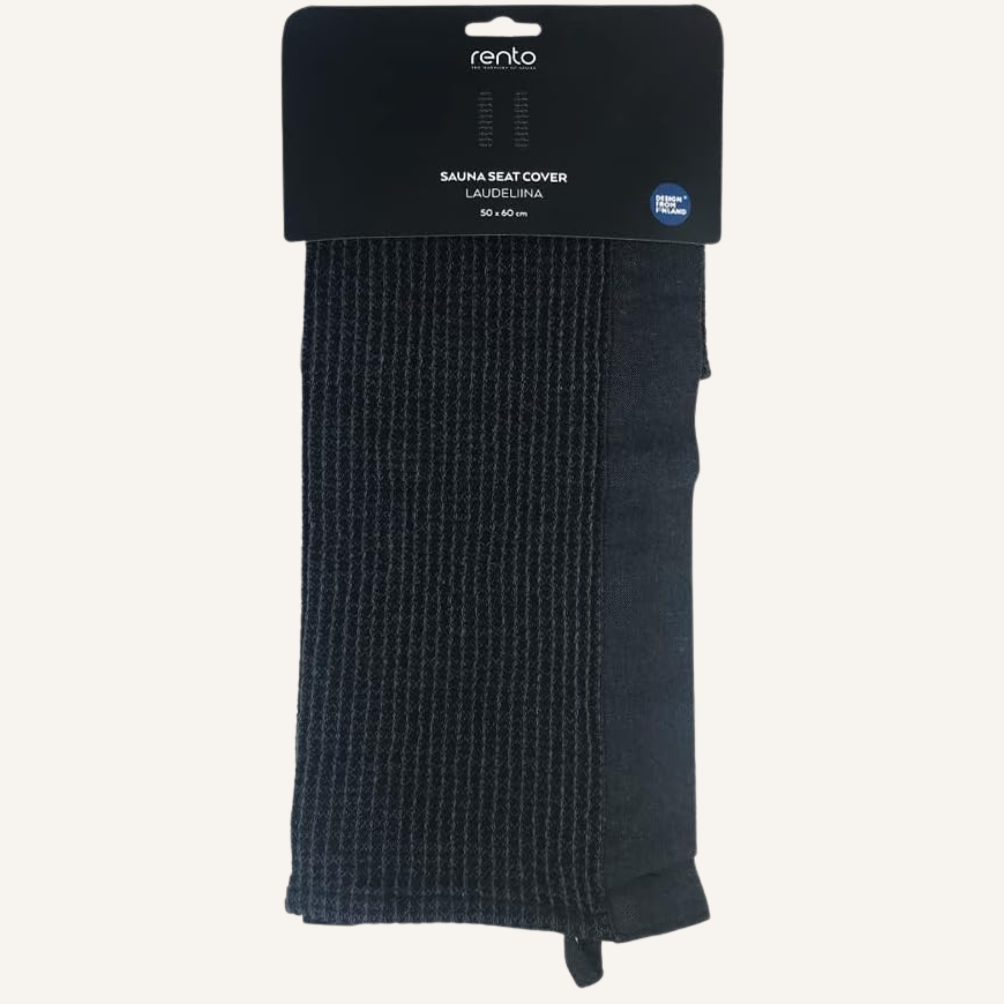 Rento Sauna Sitztuch Kenno schwarz 50 x 60 cm