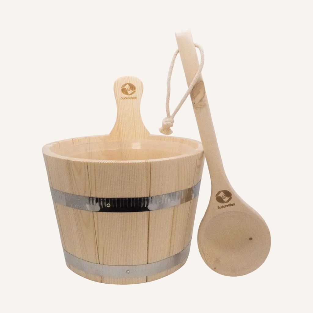 Saunakübel Set Nadelholz 5,0L mit Kelle
