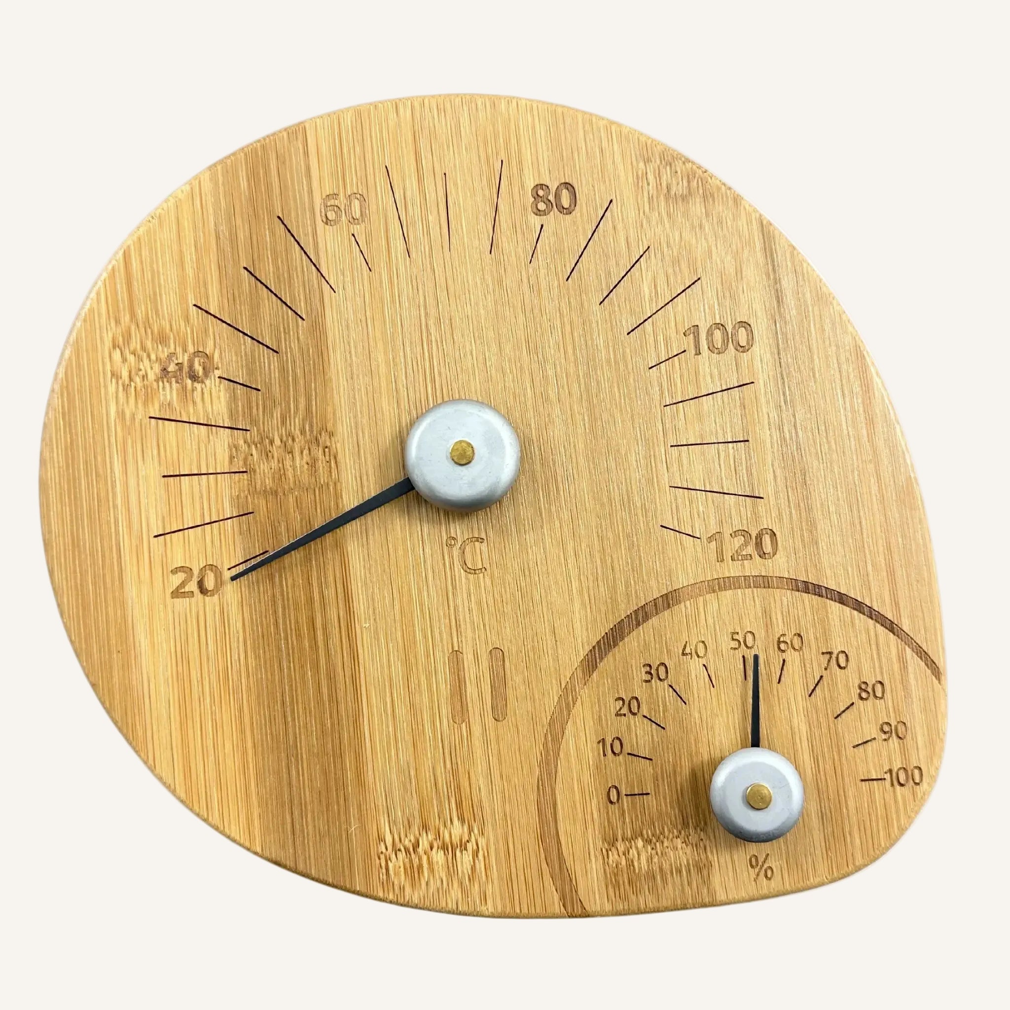 Rento Sauna Klimamesser Bambus - Thermo- und Hygrometer