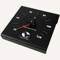 SudoreWell® Sauna Thermometer black aus schwarzem Aluminium 120 x 120mm mit rotem Zeiger